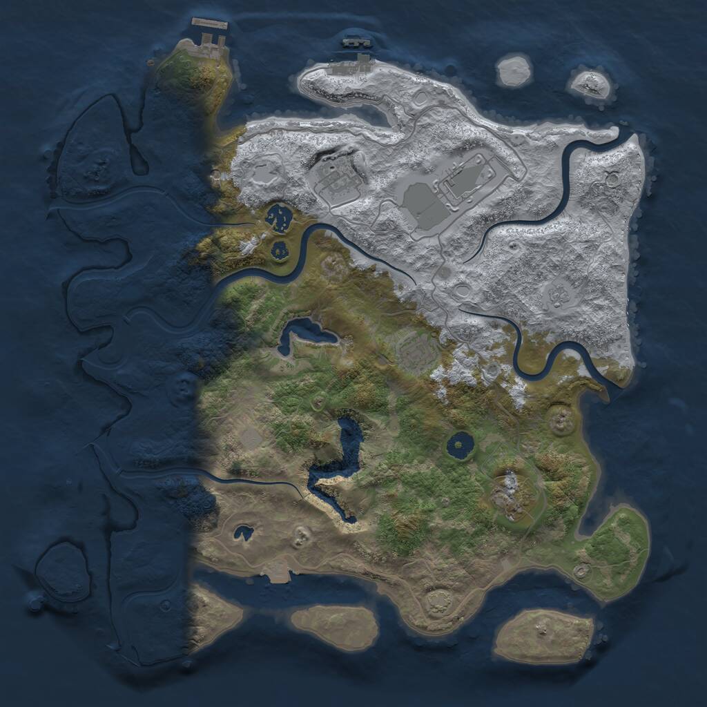Rust Map: Procedural Map, Size: 4000, Seed: 424740, 11 Monuments