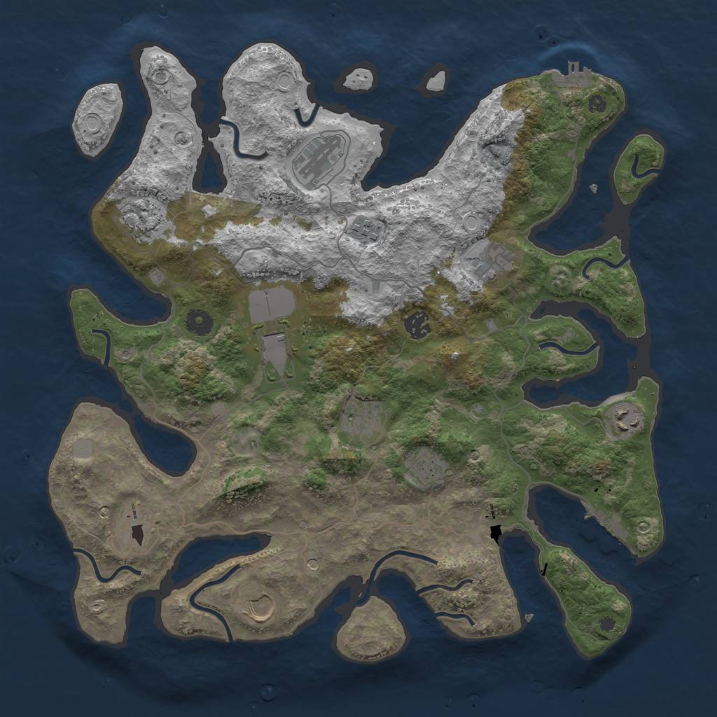 Rust Map: Procedural Map, Size: 4000, Seed: 859352, 19 Monuments