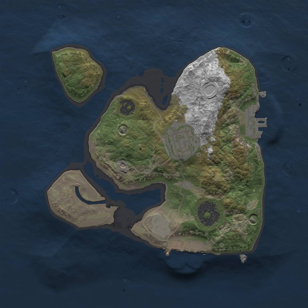 Rust Map: Procedural Map, Size: 2000, Seed: 5456932, 8 Monuments