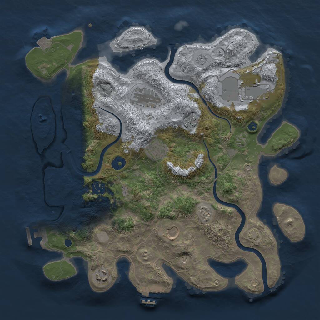 Rust Map: Procedural Map, Size: 3500, Seed: 51534596, 13 Monuments