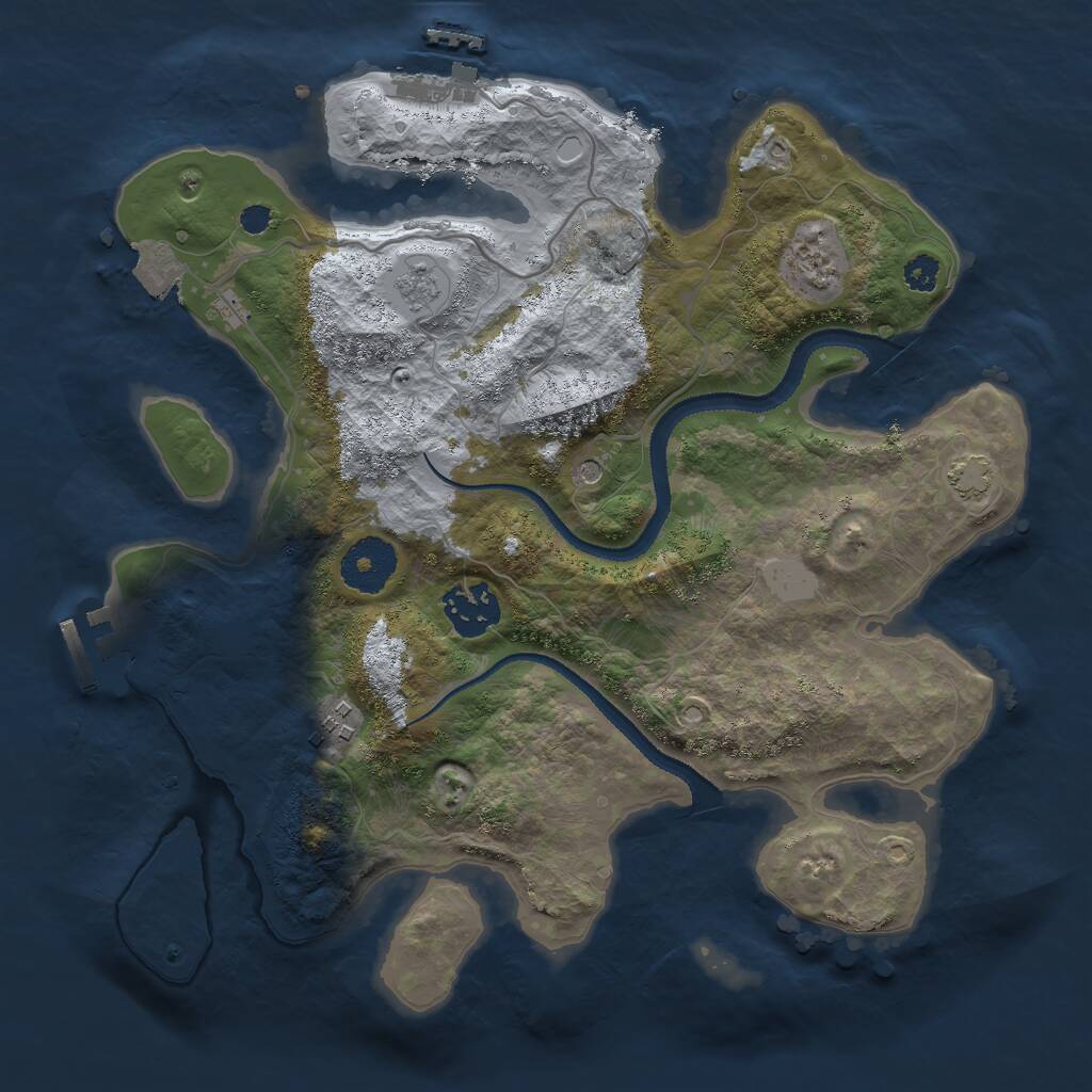 Rust Map: Procedural Map, Size: 3000, Seed: 215180462, 8 Monuments