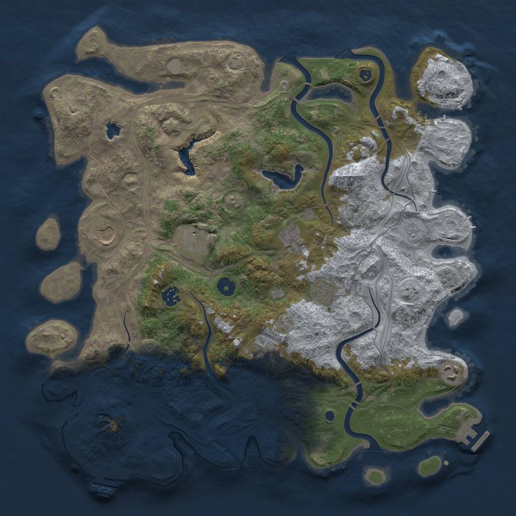 Rust Map: Procedural Map, Size: 4250, Seed: 1938768636, 14 Monuments