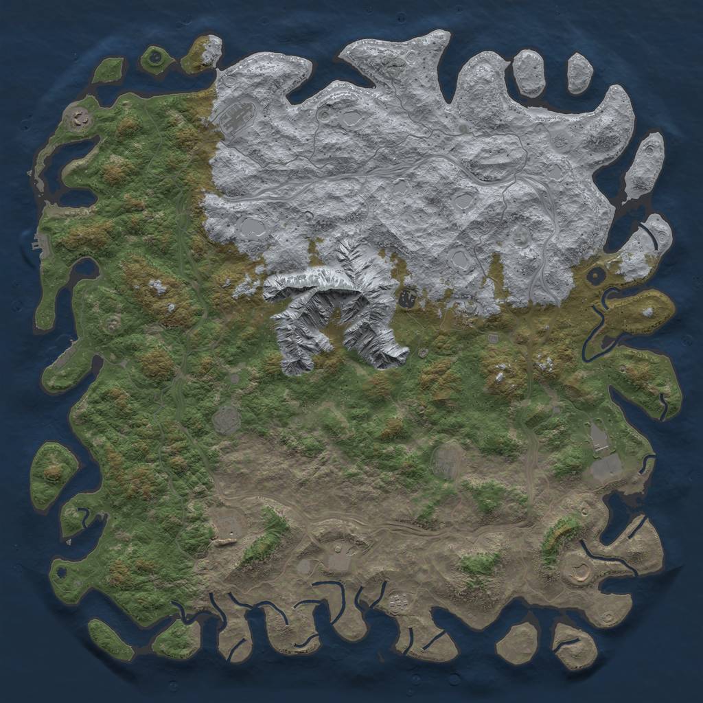 Rust Map: Procedural Map, Size: 6000, Seed: 2147483645, 18 Monuments