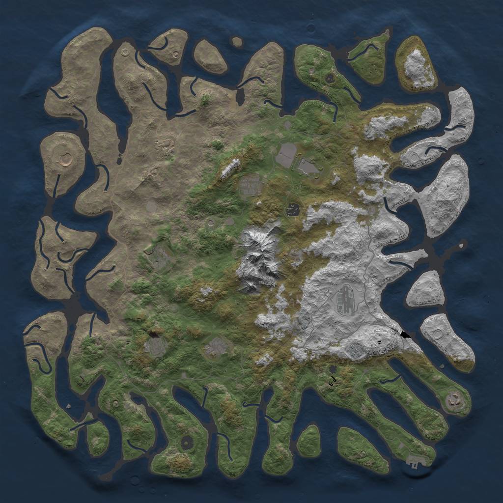 Rust Map: Procedural Map, Size: 5500, Seed: 5555, 18 Monuments