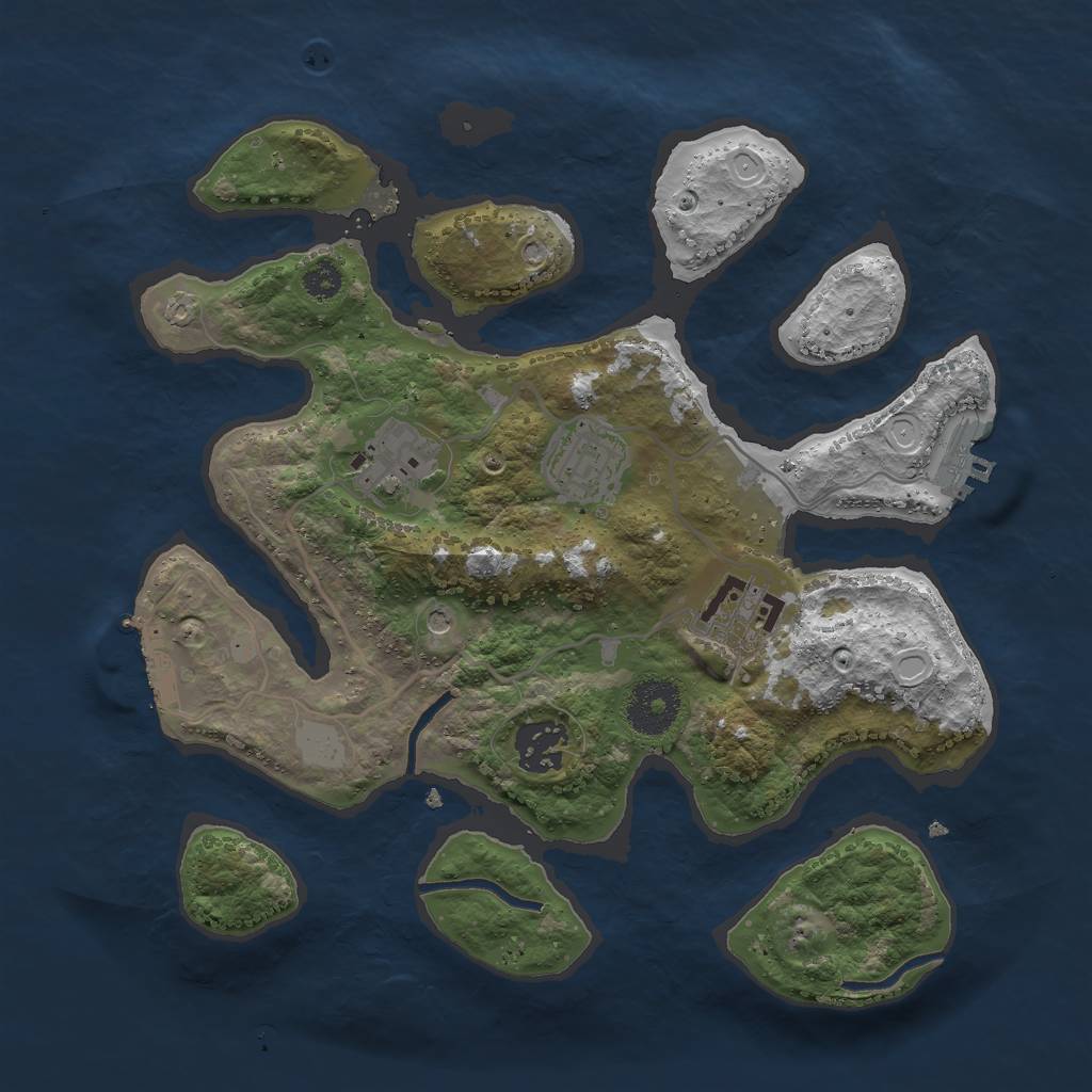 Rust Map: Procedural Map, Size: 3000, Seed: 220918, 12 Monuments