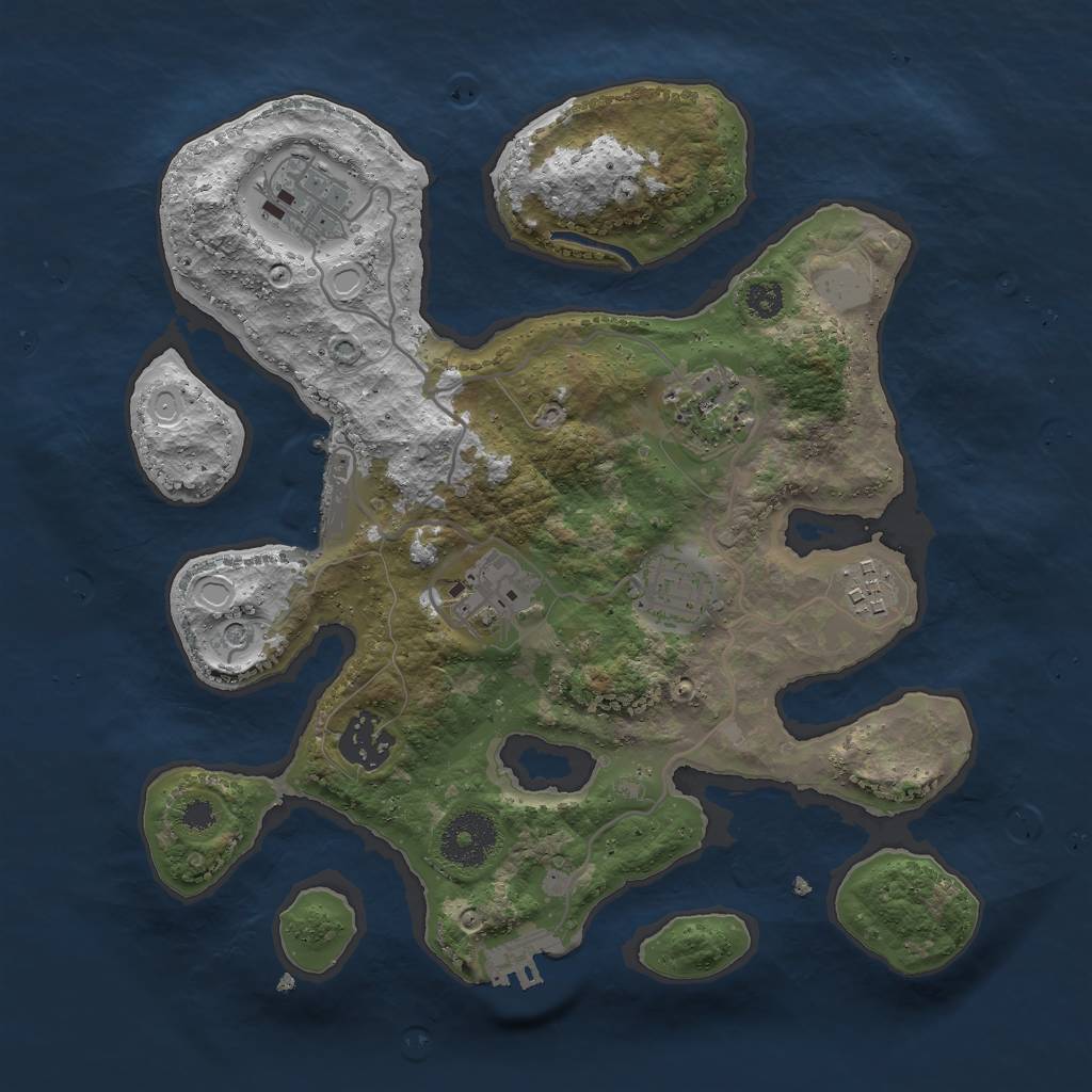 Rust Map: Procedural Map, Size: 3000, Seed: 1000015, 14 Monuments