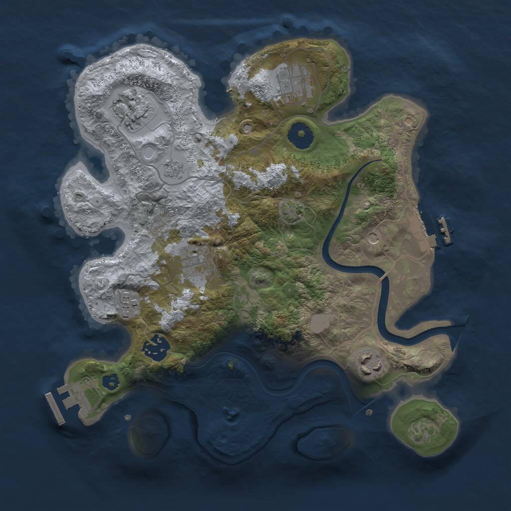 Rust Map: Procedural Map, Size: 3000, Seed: 1000015, 12 Monuments