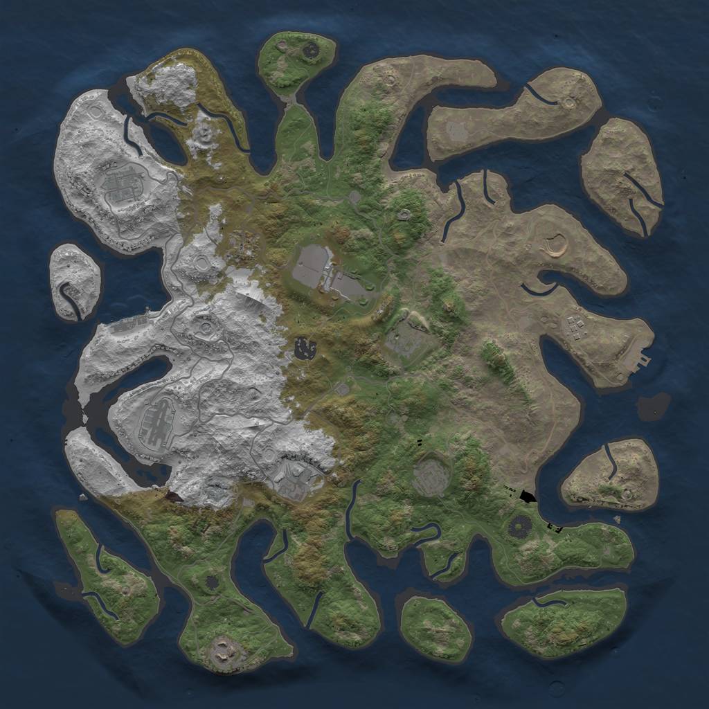 Rust Map: Procedural Map, Size: 4500, Seed: 10222484, 19 Monuments