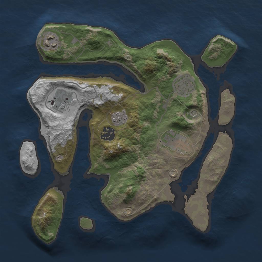 Rust Map: Barren, Size: 2700, Seed: 4365643, 9 Monuments