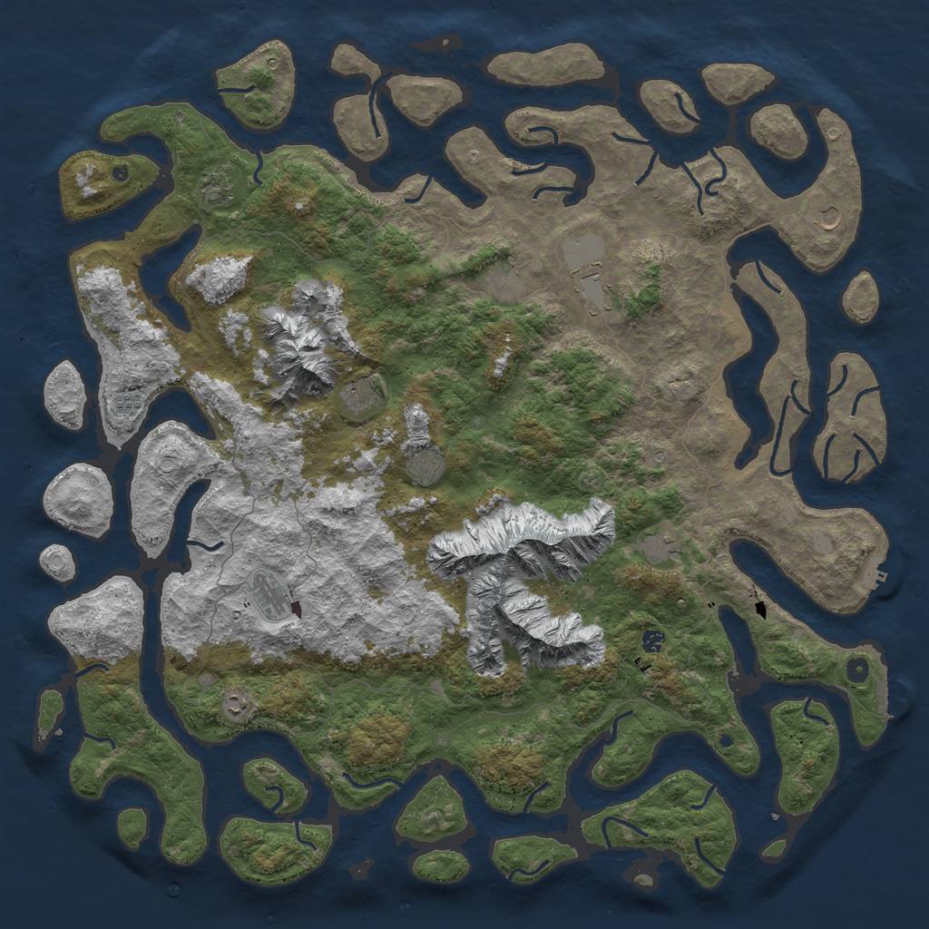 Rust Map: Procedural Map, Size: 6000, Seed: 14527, 19 Monuments