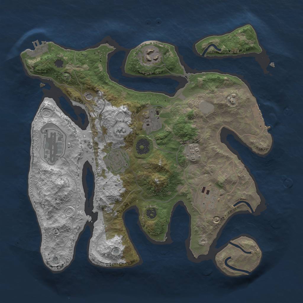 Rust Map: Procedural Map, Size: 3000, Seed: 437, 14 Monuments