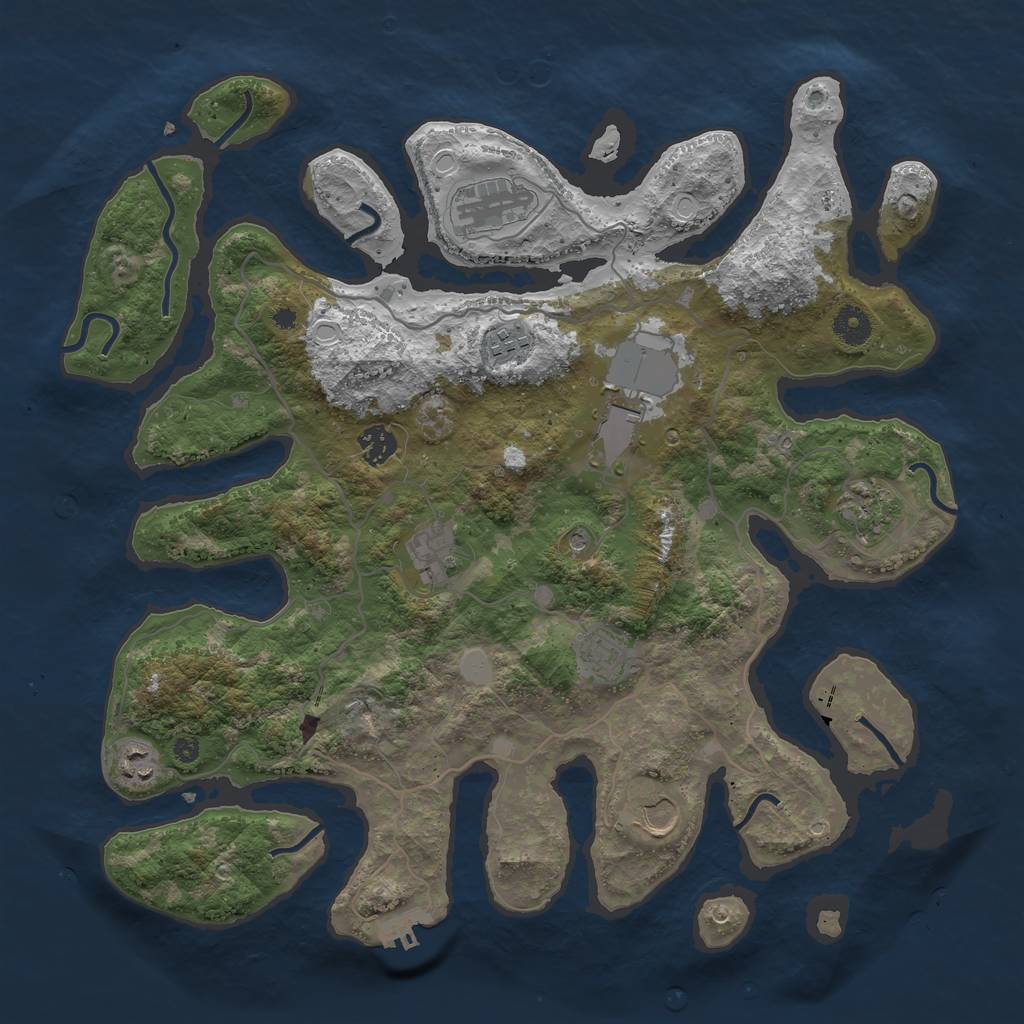 Rust Map: Procedural Map, Size: 4000, Seed: 11977, 16 Monuments