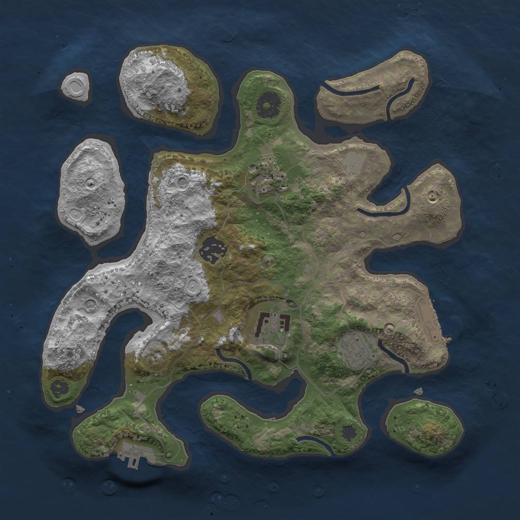 Rust Map: Procedural Map, Size: 3000, Seed: 828011529, 12 Monuments