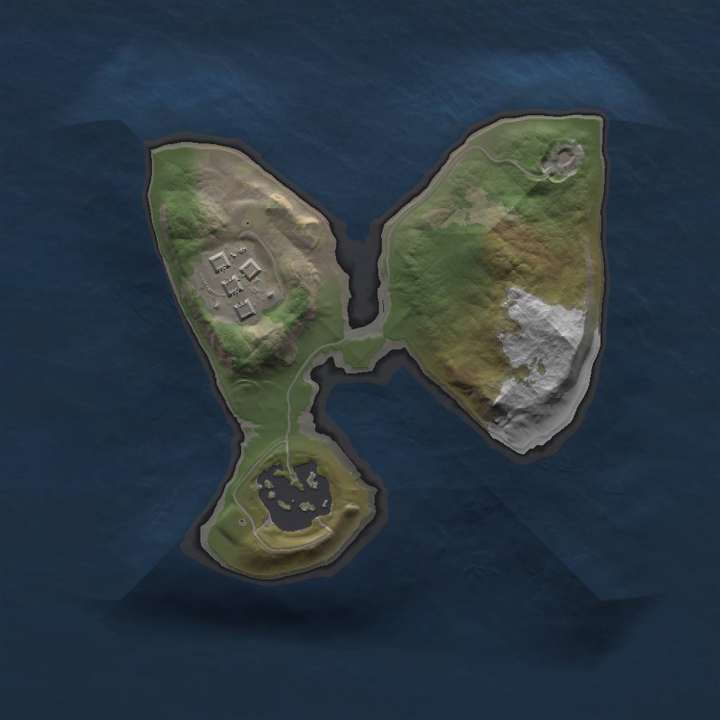 Rust Map: Barren, Size: 1500, Seed: 20, 4 Monuments