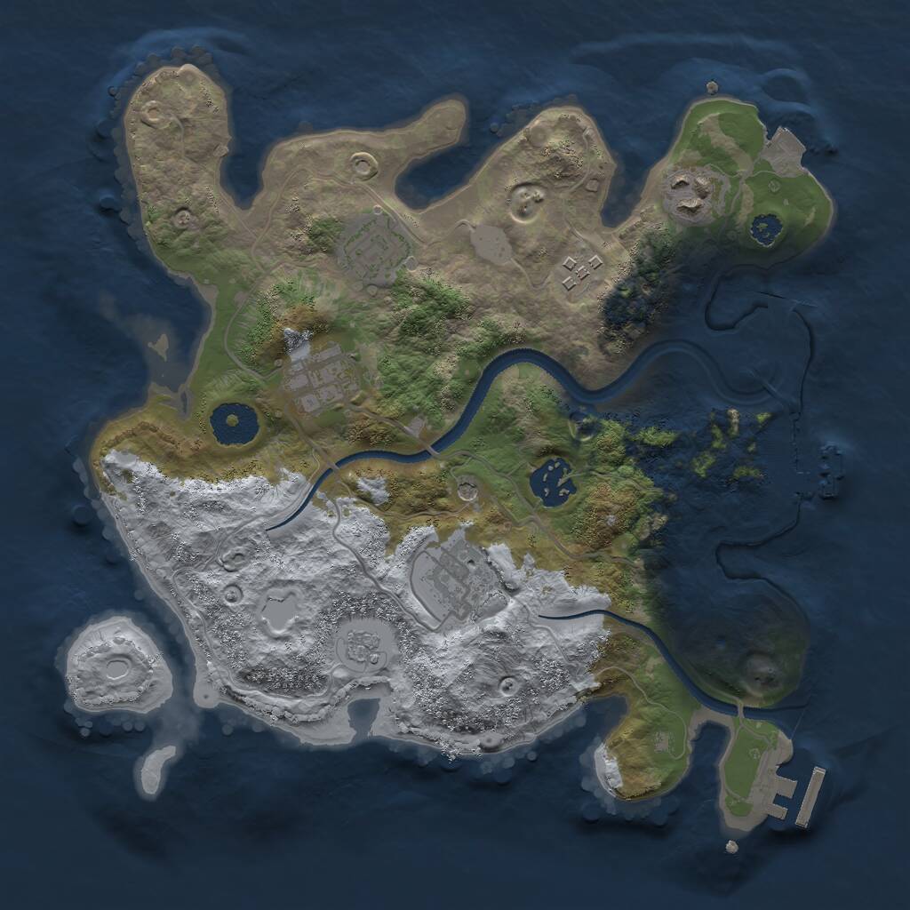 Rust Map: Procedural Map, Size: 3000, Seed: 1159799190, 11 Monuments