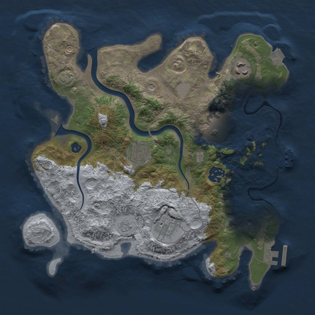 Rust Map: Procedural Map, Size: 3000, Seed: 1159799190, 11 Monuments