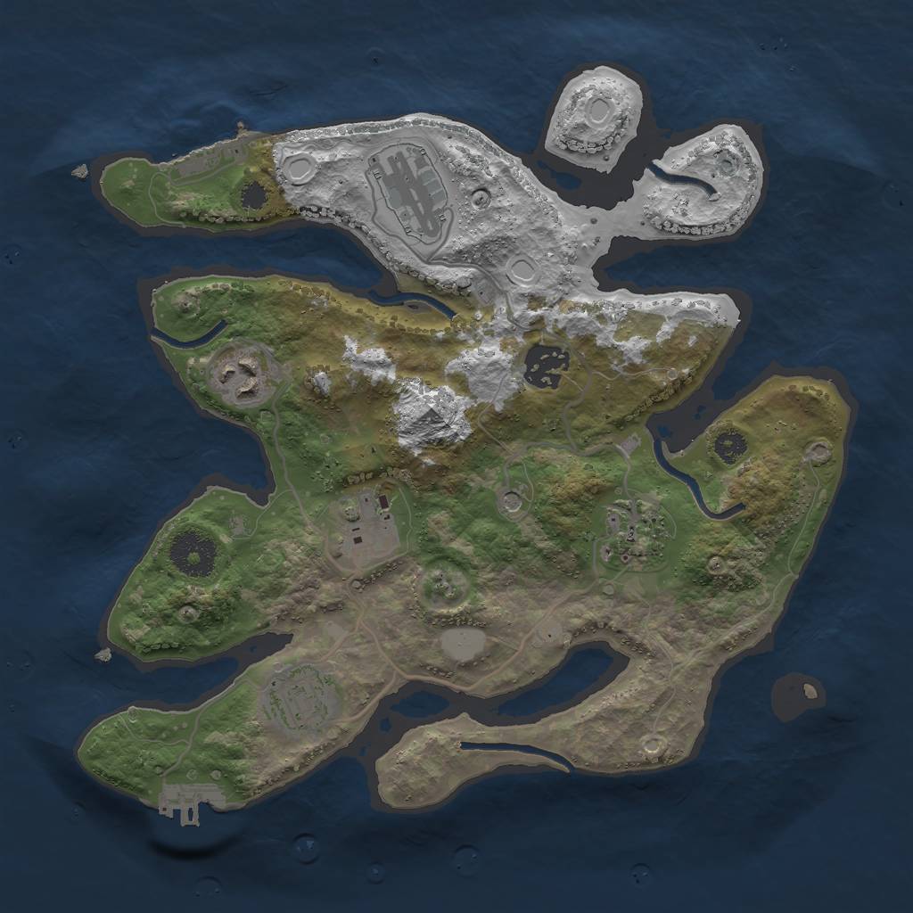 Rust Map: Procedural Map, Size: 3000, Seed: 111211, 14 Monuments