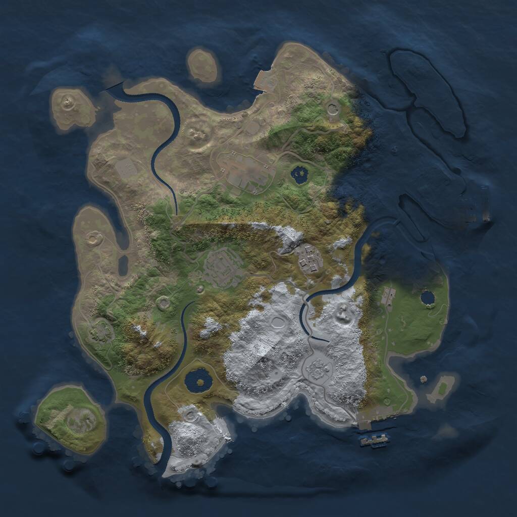 Rust Map: Procedural Map, Size: 3000, Seed: 731223, 9 Monuments