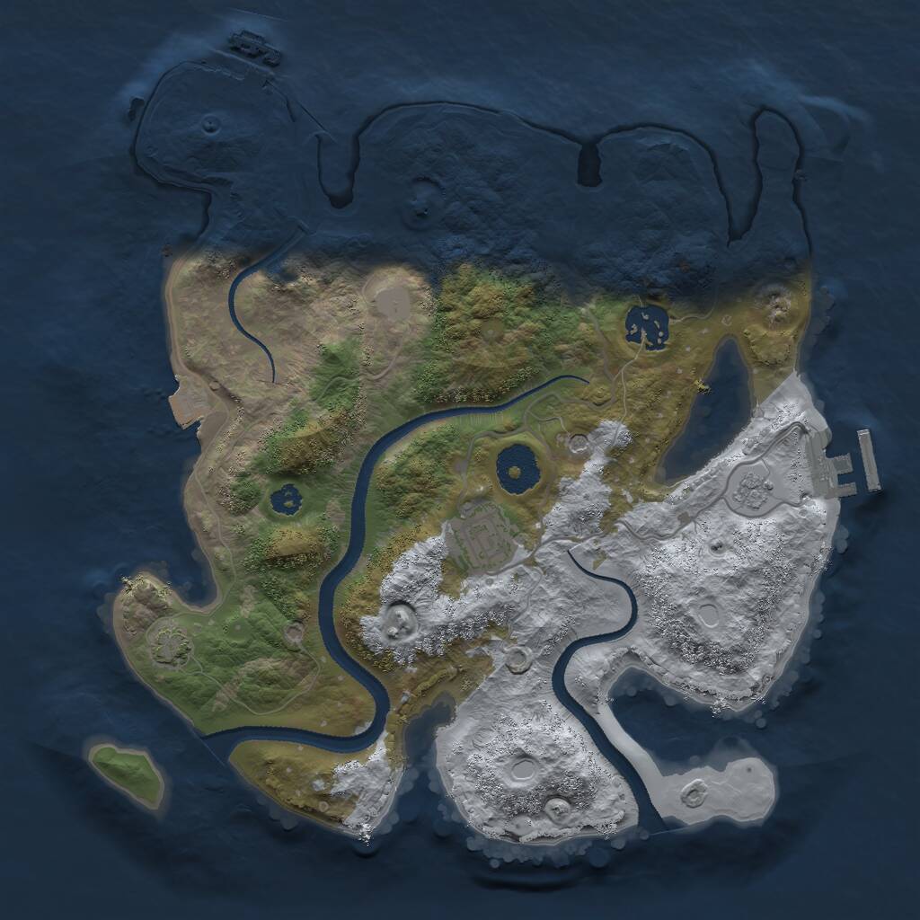 Rust Map: Procedural Map, Size: 3000, Seed: 339097, 8 Monuments