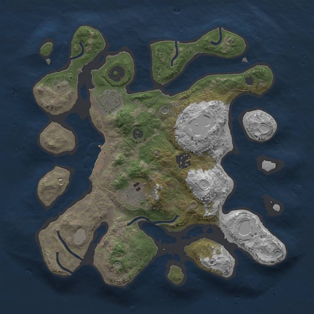 Rust Map: Procedural Map, Size: 3000, Seed: 167194, 10 Monuments