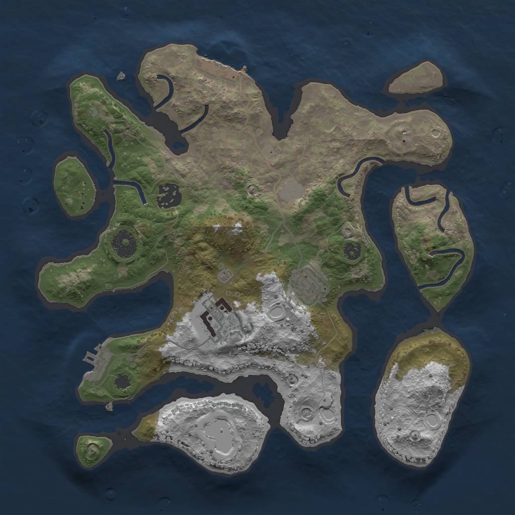 Rust Map: Procedural Map, Size: 3000, Seed: 194572, 11 Monuments