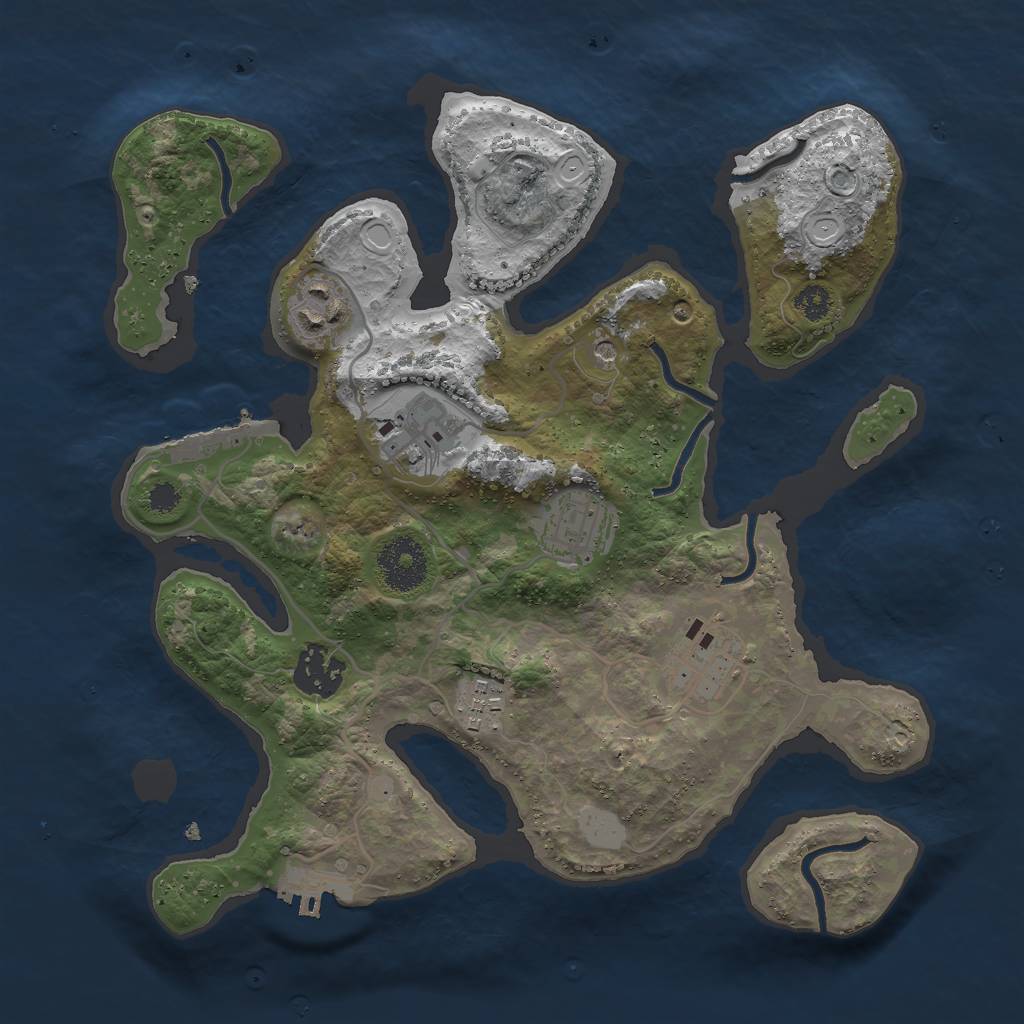 Rust Map: Procedural Map, Size: 3000, Seed: 334859, 14 Monuments
