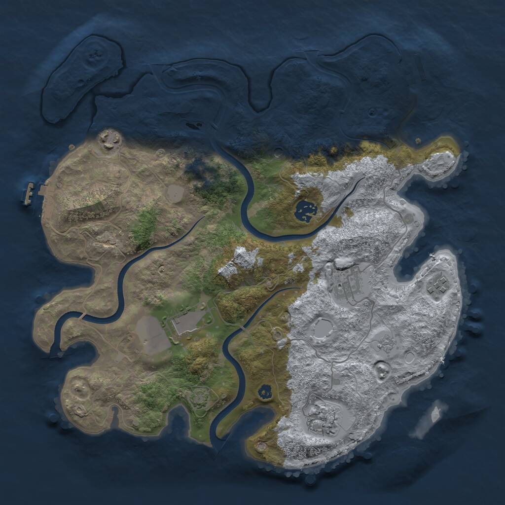Rust Map: Procedural Map, Size: 3500, Seed: 1482388009, 12 Monuments