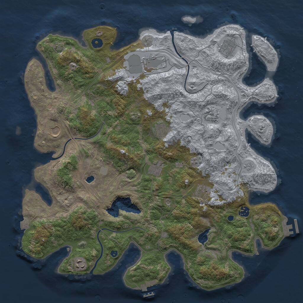 Rust Map: Procedural Map, Size: 4250, Seed: 321324333, 16 Monuments