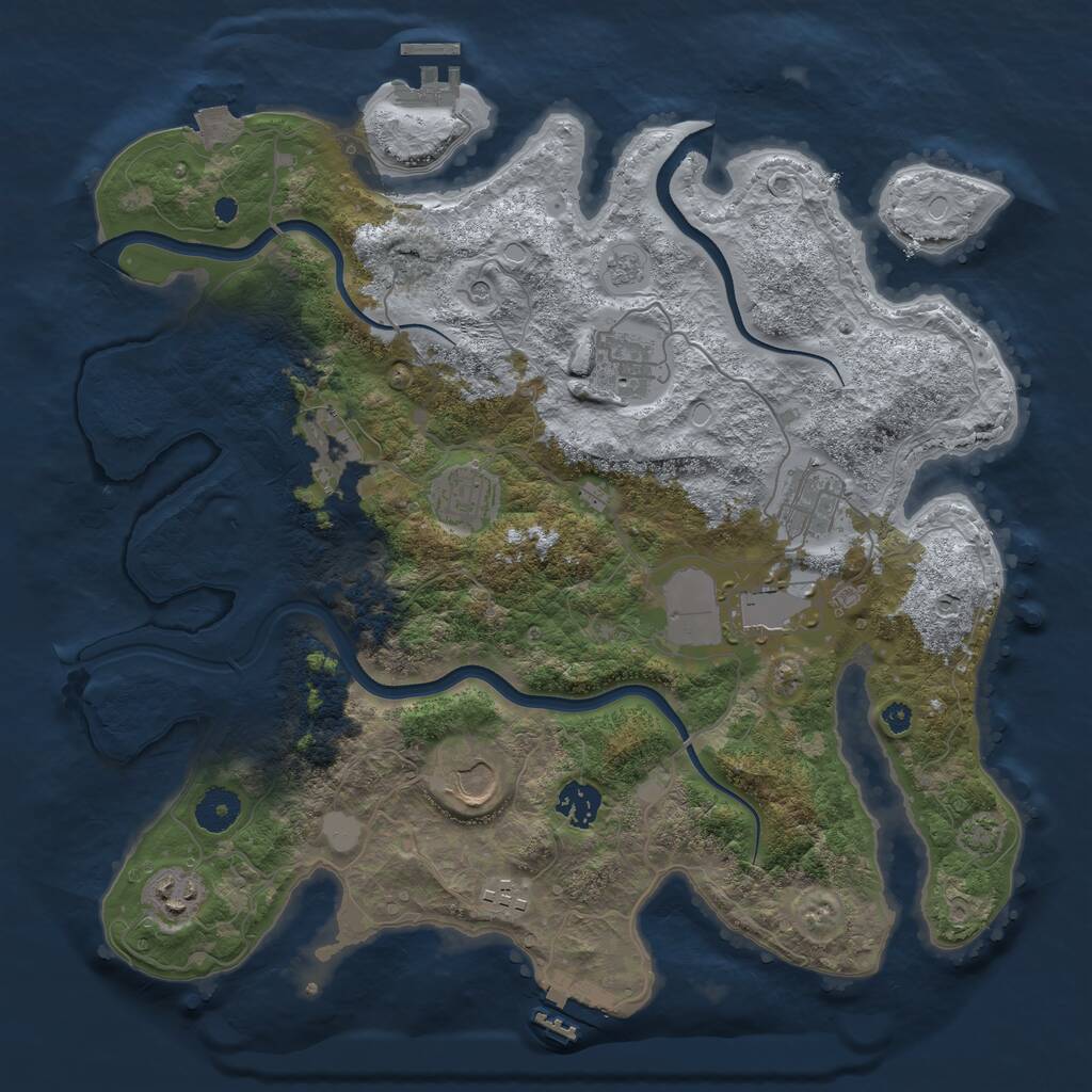 Rust Map: Procedural Map, Size: 3700, Seed: 369852147, 15 Monuments