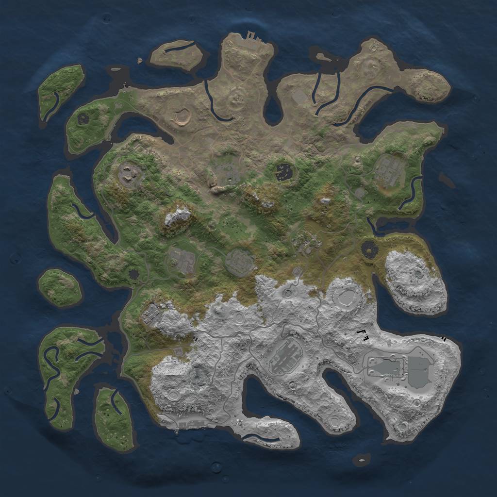 Rust Map: Procedural Map, Size: 4250, Seed: 669054093, 19 Monuments