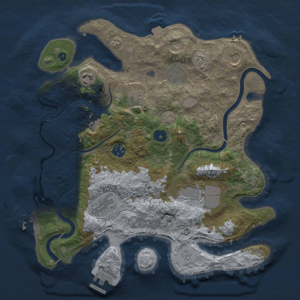 Rust Map: Procedural Map, Size: 3500, Seed: 1559373760, 14 Monuments