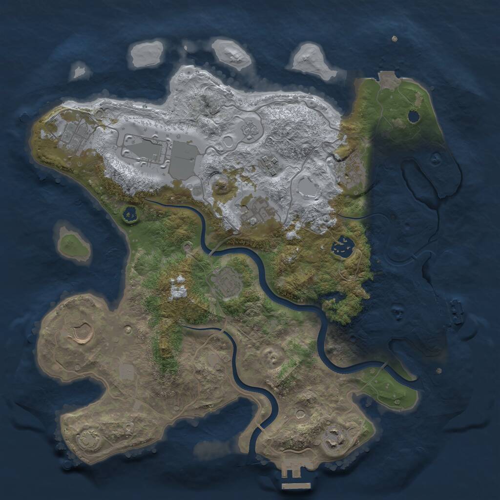 Rust Map: Procedural Map, Size: 3500, Seed: 79, 15 Monuments