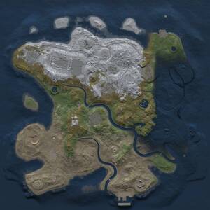 Thumbnail Rust Map: Procedural Map, Size: 3500, Seed: 79, 15 Monuments