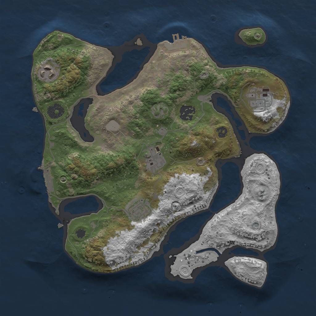 Rust Map: Procedural Map, Size: 3000, Seed: 2020120039, 12 Monuments