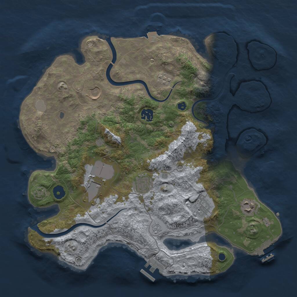 Rust Map: Procedural Map, Size: 3500, Seed: 211202, 13 Monuments