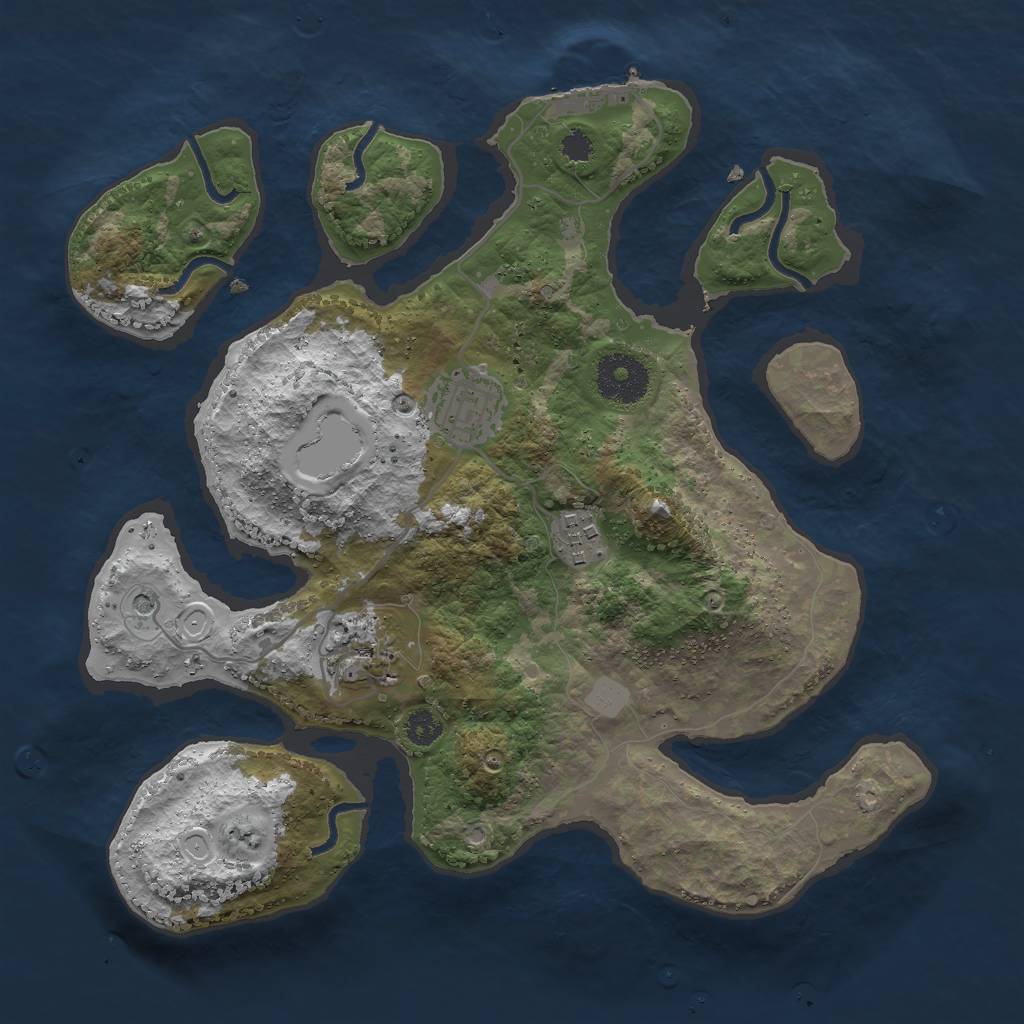 Rust Map: Procedural Map, Size: 3000, Seed: 226553196, 10 Monuments
