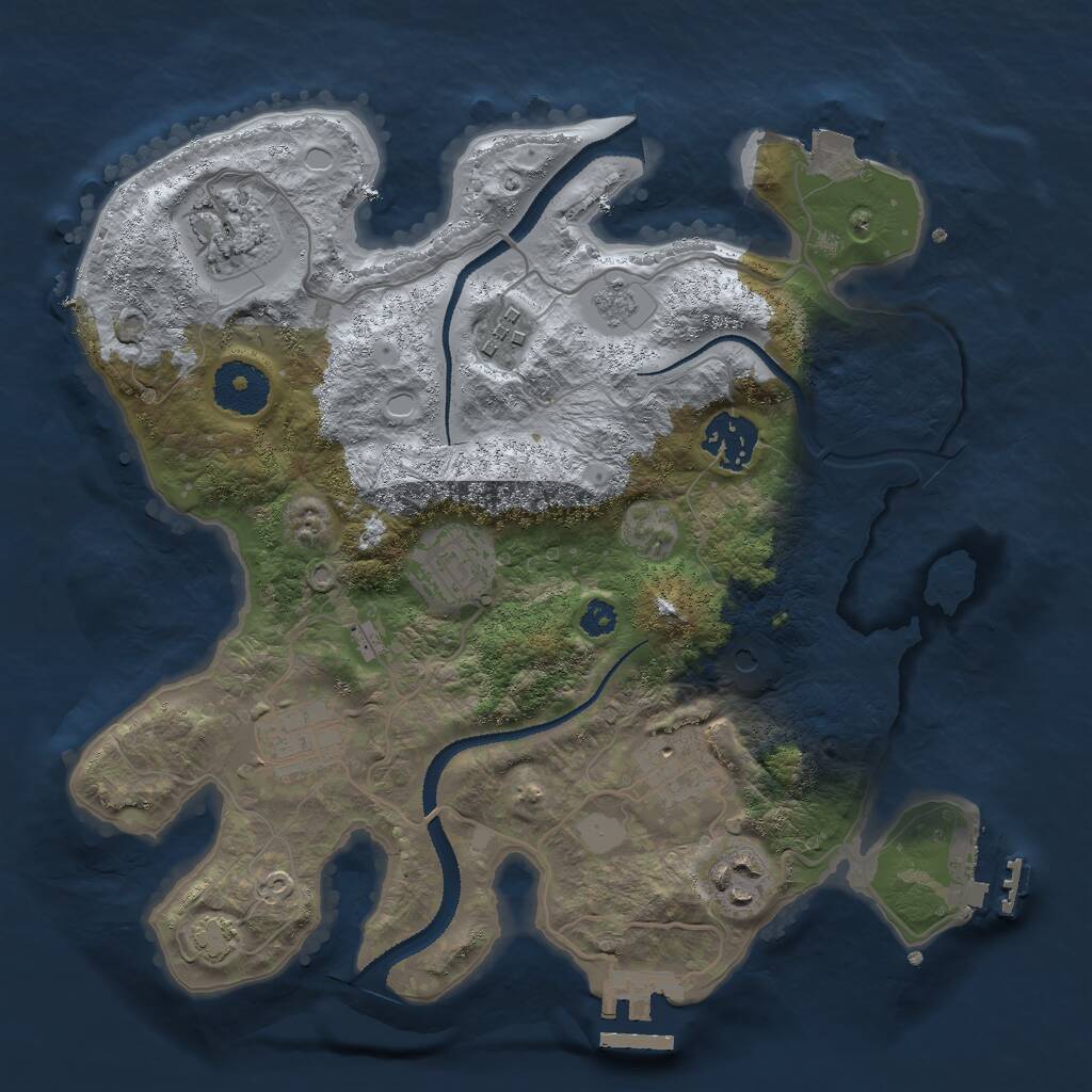 Rust Map: Procedural Map, Size: 3000, Seed: 37170368, 13 Monuments