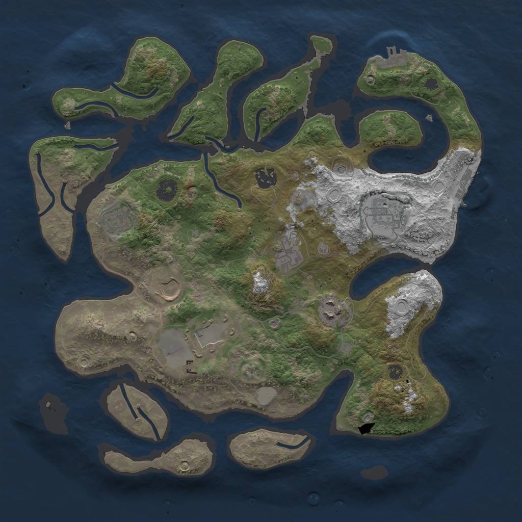 Rust Map: Procedural Map, Size: 3600, Seed: 2095739753, 15 Monuments