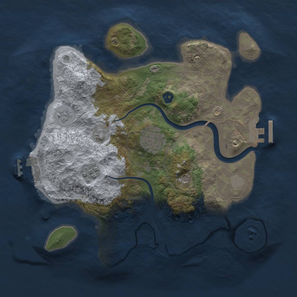 Rust Map: Procedural Map, Size: 2700, Seed: 3200, 7 Monuments