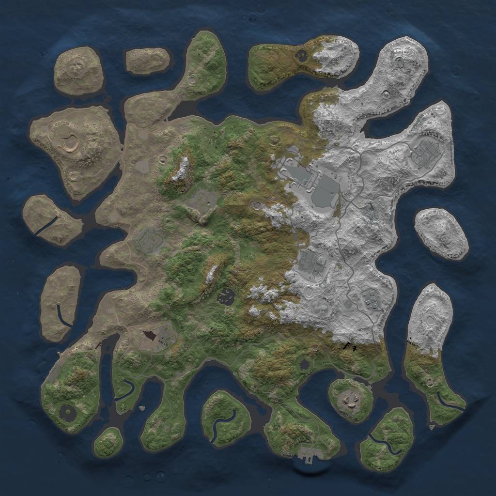 Rust Map: Procedural Map, Size: 4250, Seed: 25395, 18 Monuments