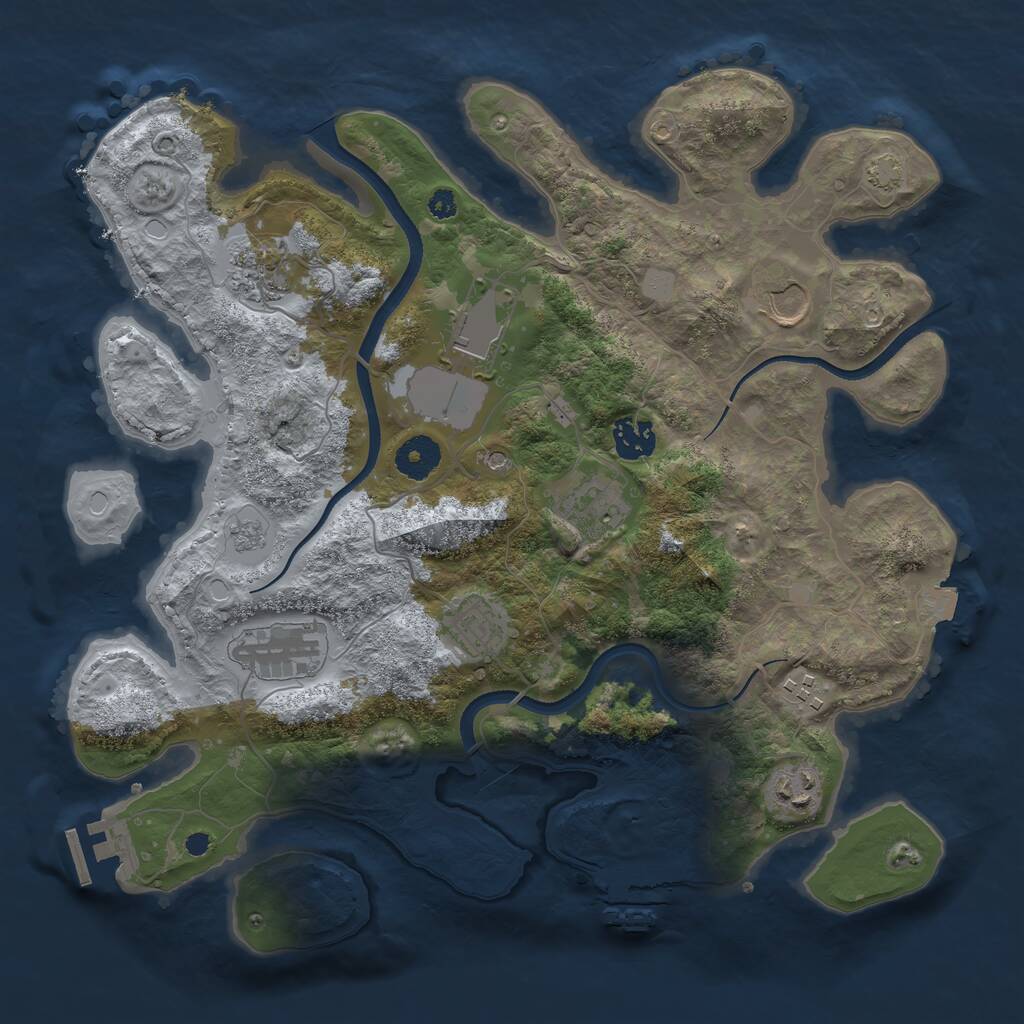Rust Map: Procedural Map, Size: 3550, Seed: 98342, 15 Monuments