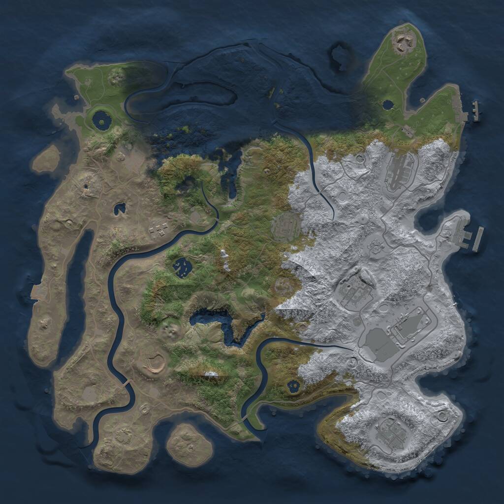 Rust Map: Procedural Map, Size: 4000, Seed: 1743318048, 16 Monuments