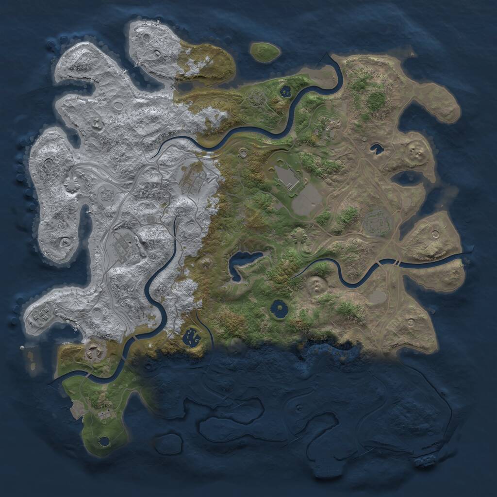 Rust Map: Procedural Map, Size: 4250, Seed: 6451, 14 Monuments
