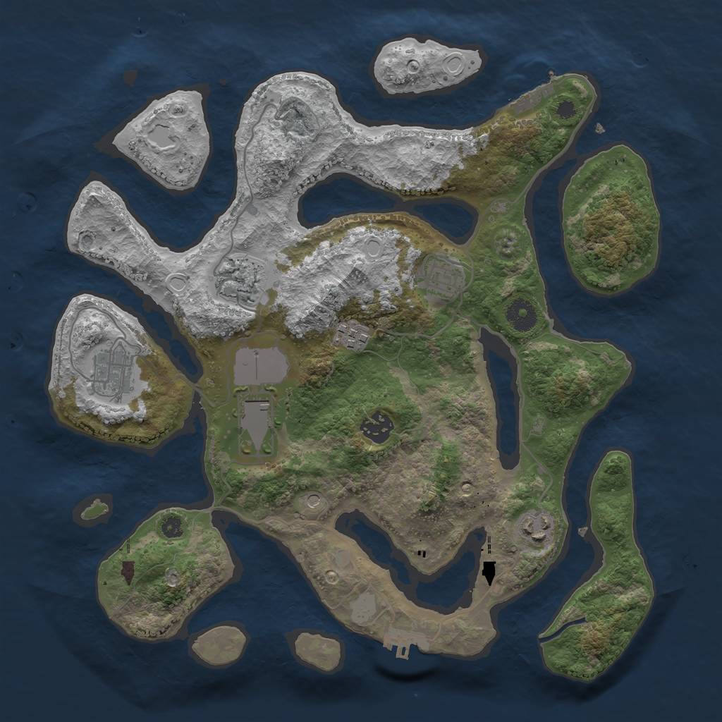 Rust Map: Procedural Map, Size: 3500, Seed: 1618042002, 15 Monuments