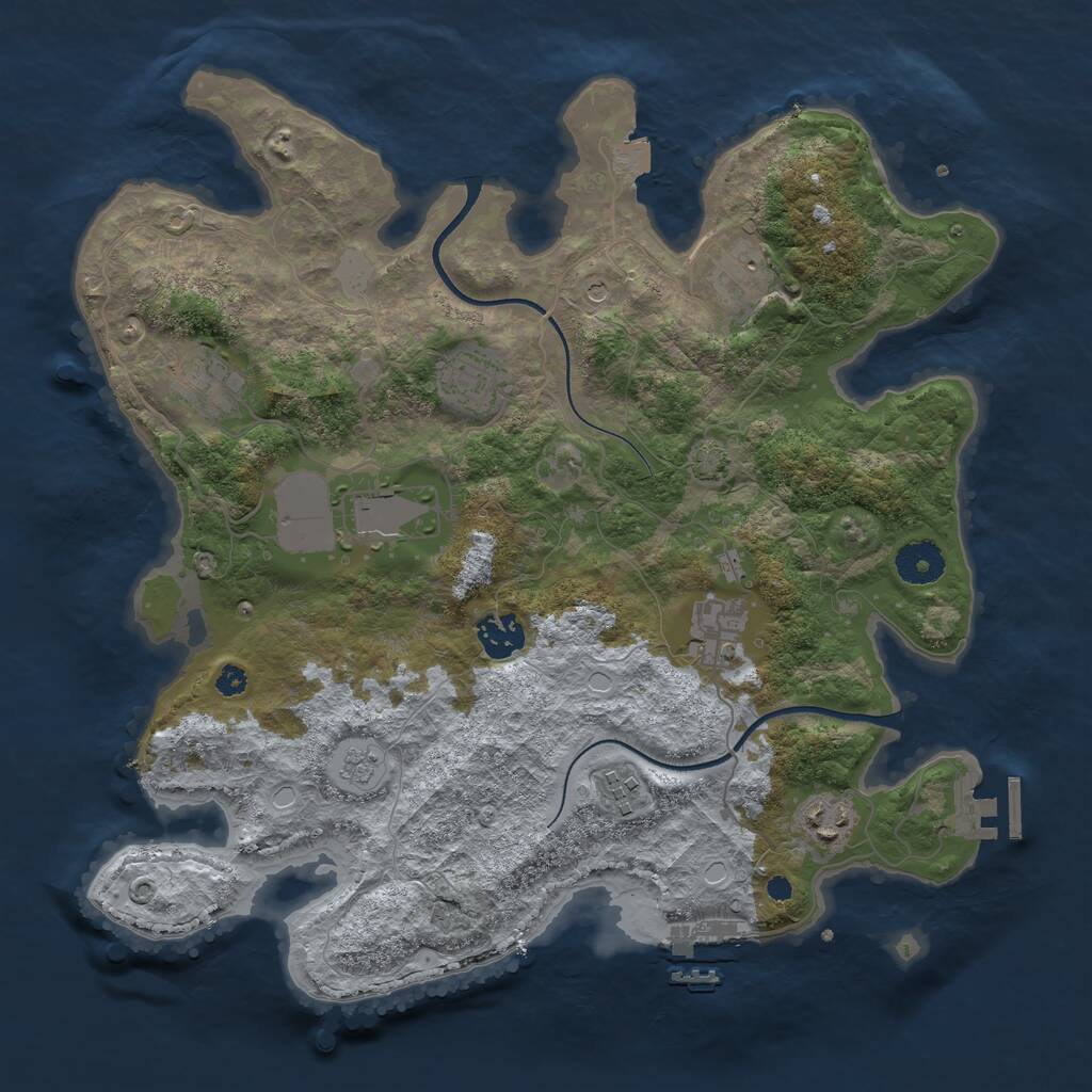 Rust Map: Procedural Map, Size: 3550, Seed: 495970, 14 Monuments