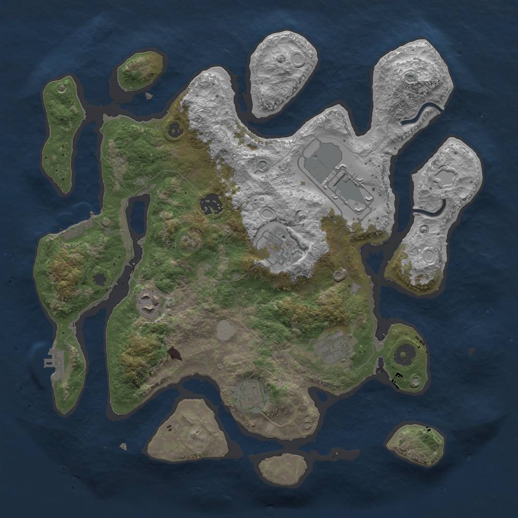 Rust Map: Procedural Map, Size: 3561, Seed: 324508934, 14 Monuments