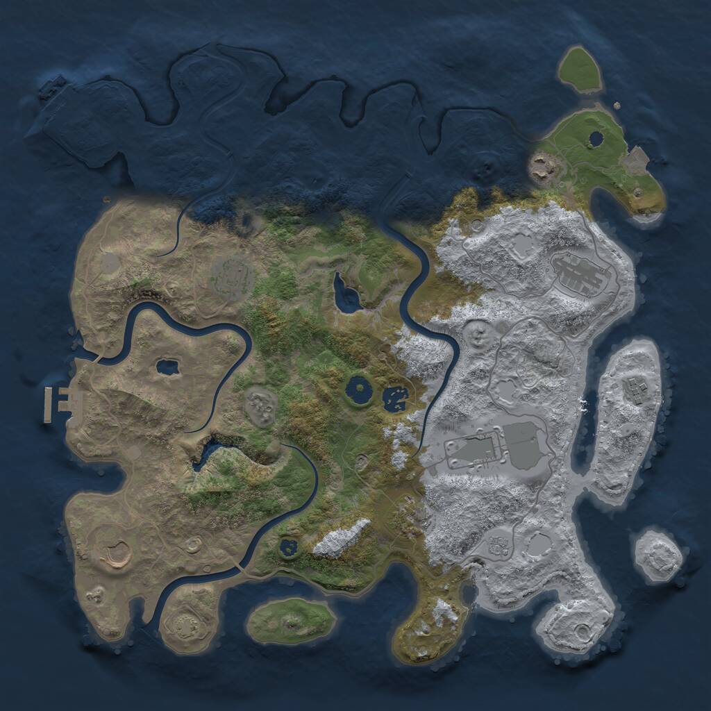 Rust Map: Procedural Map, Size: 4000, Seed: 421999, 14 Monuments