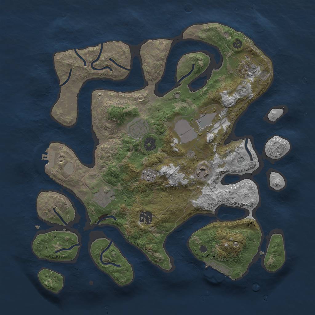 Rust Map: Procedural Map, Size: 3500, Seed: 5068, 15 Monuments