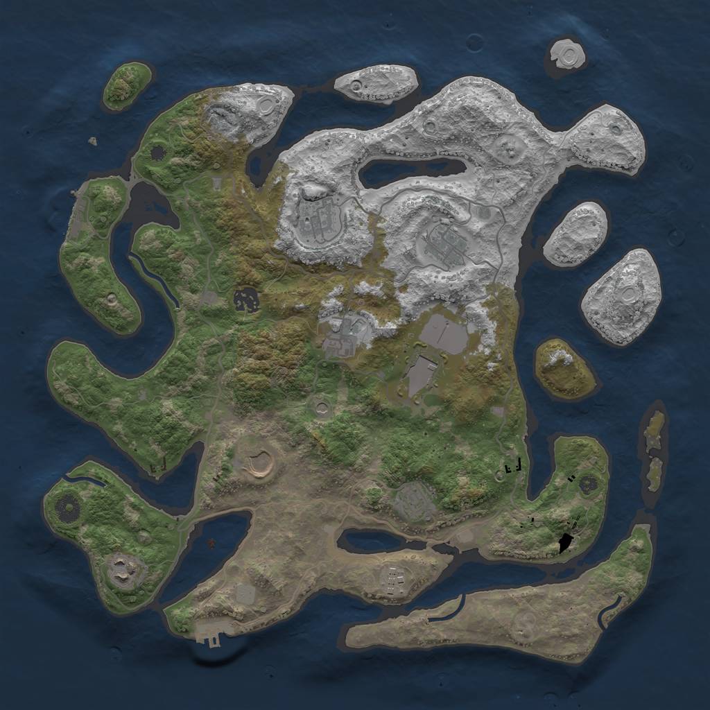 Rust Map: Procedural Map, Size: 4000, Seed: 557264, 17 Monuments