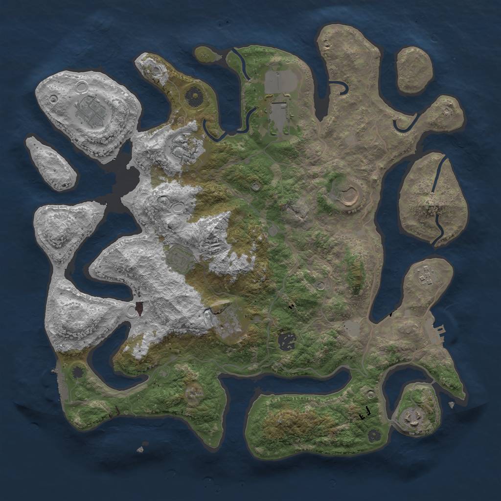 Rust Map: Procedural Map, Size: 4000, Seed: 240660, 17 Monuments
